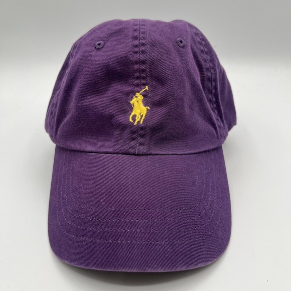 Polo Ralph Lauren Hat Cap Strap Back One Size Purple Pony Logo Embroidered - Picture 2 of 7
